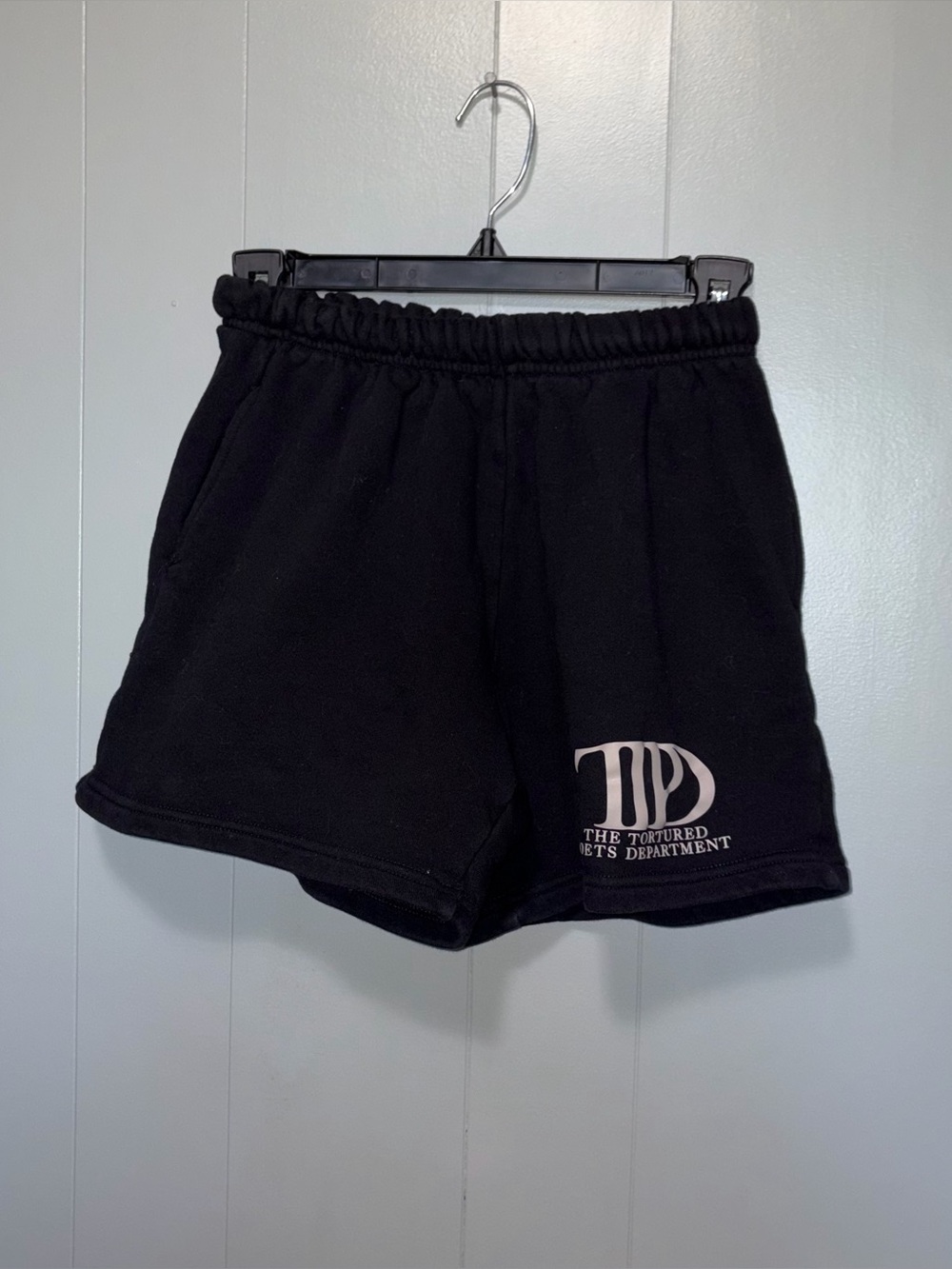 Taylor Swift The Tortured Poets Department Black Pull On Sweat Shorts XS